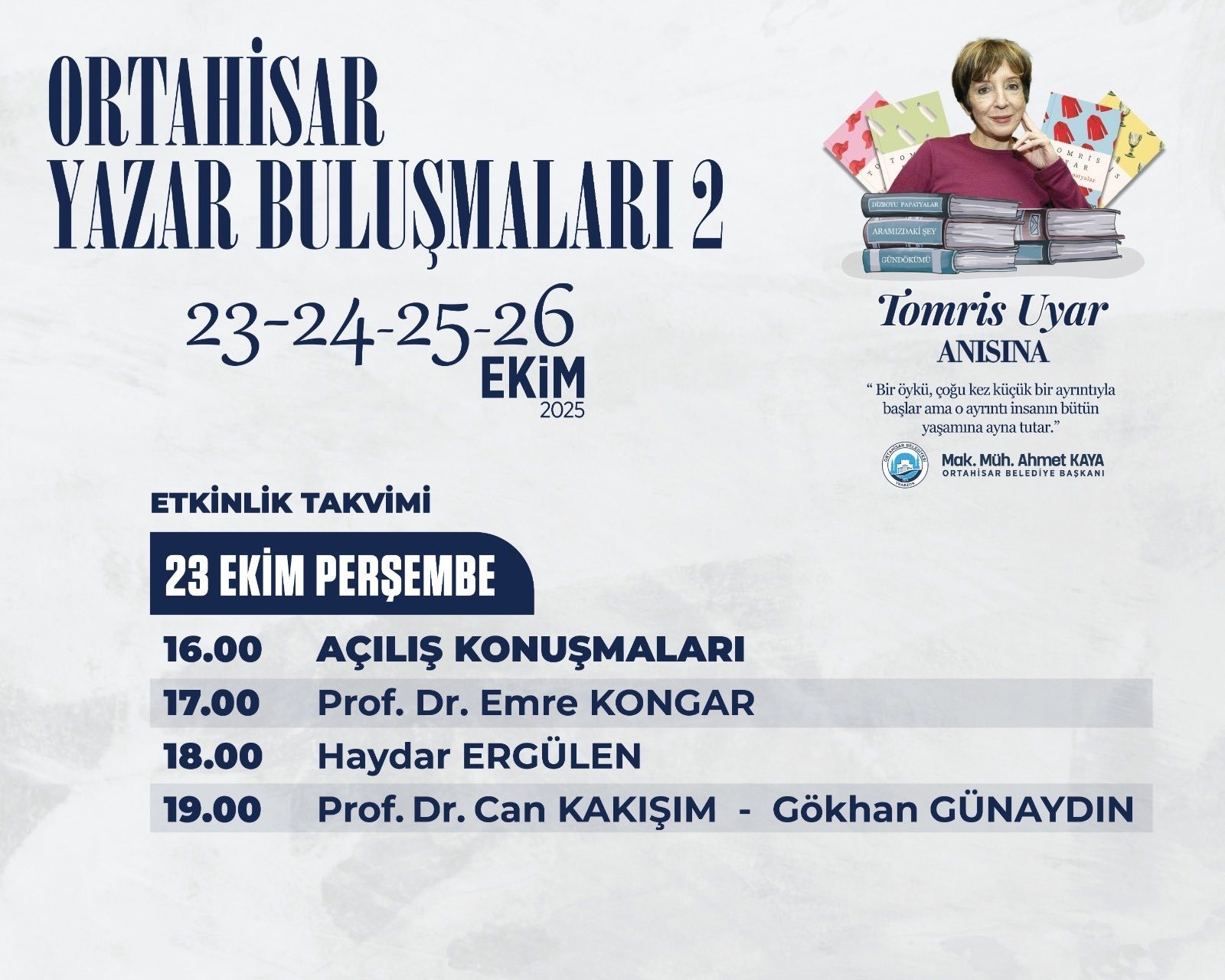 Ortahisar’da Tomris Uyar Anısına Edebiyat Günleri Başladı