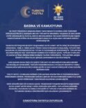 AK Parti Trabzon İl Başkanlığımız tarafından 13 Haziran 2026’da gerçekleştirilen İl Danışma Meclisi Toplantısı sırasında yaşanan ve bazı basın yayın organları ile sosyal medya mecralarında yer alan görüntülere ilişkin kamuoyunun doğru bilgilendirilmesi amacıyla açıklama yapılması gerekli görülmüştür.